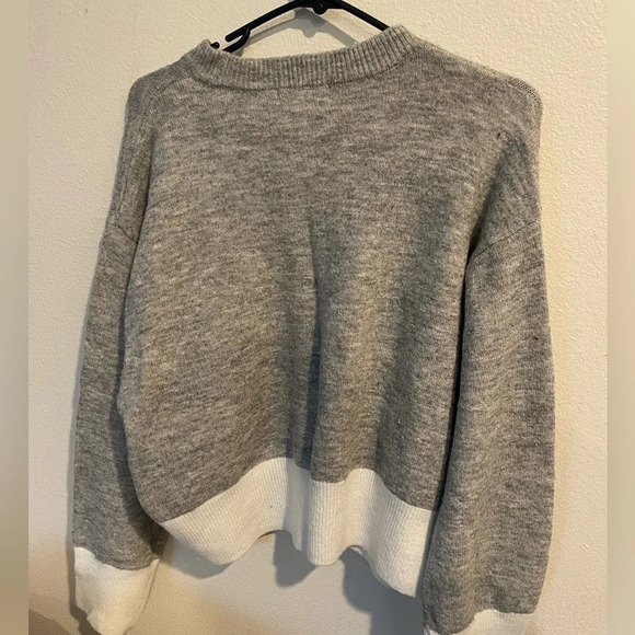 H&M gray striped pullover sweater wool blend size XS - Picture 3 of 6